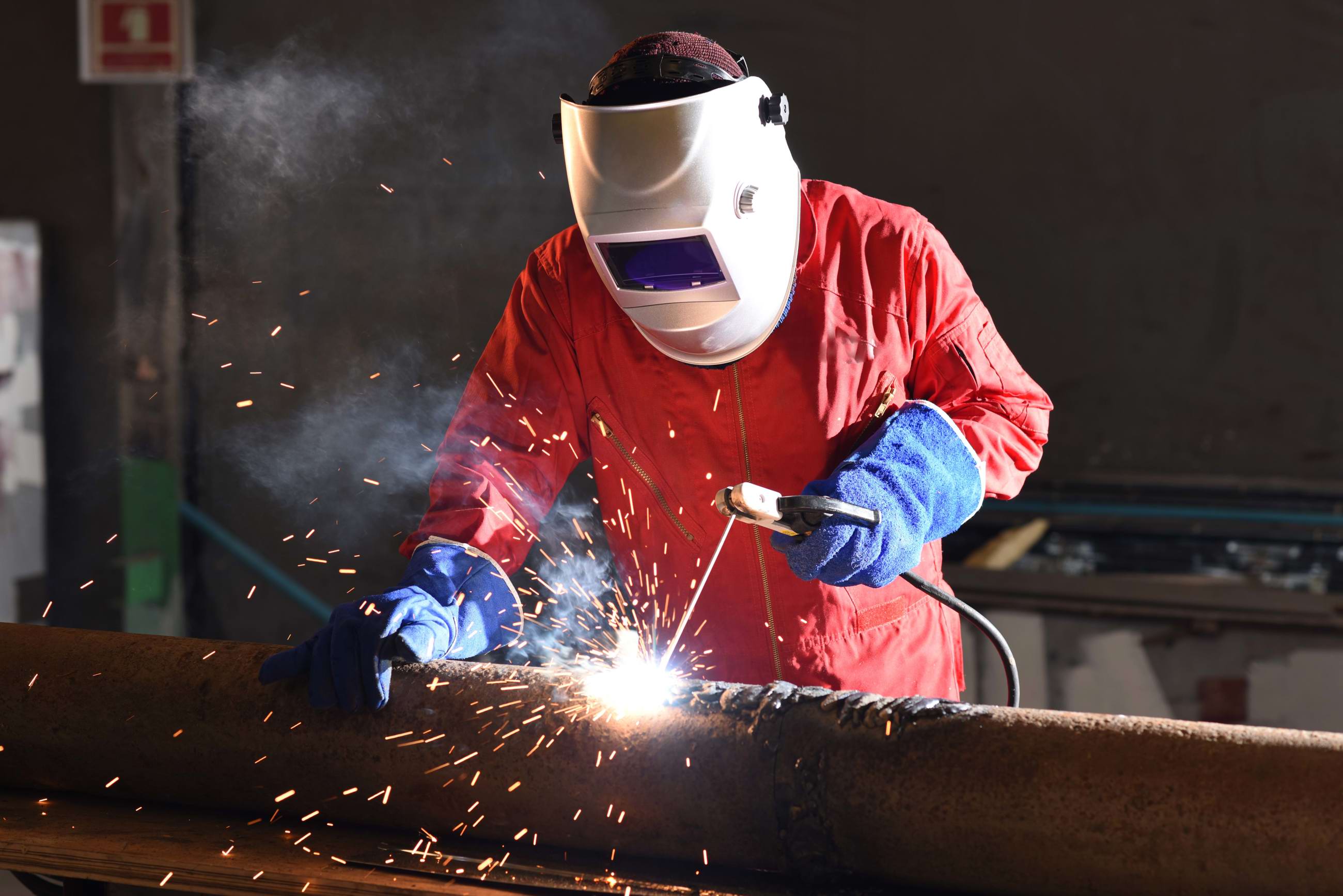 Welder at work
