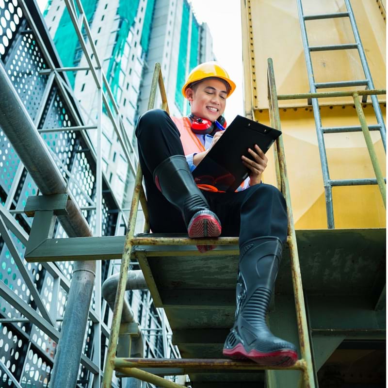 construction worker with a clipboard