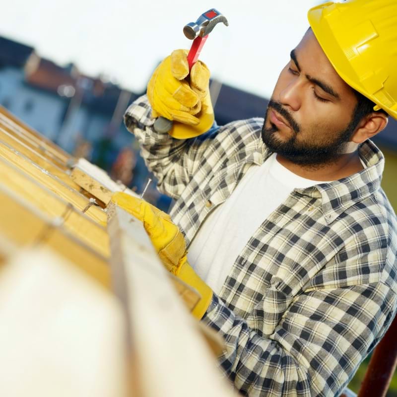 construction worker with a hammer